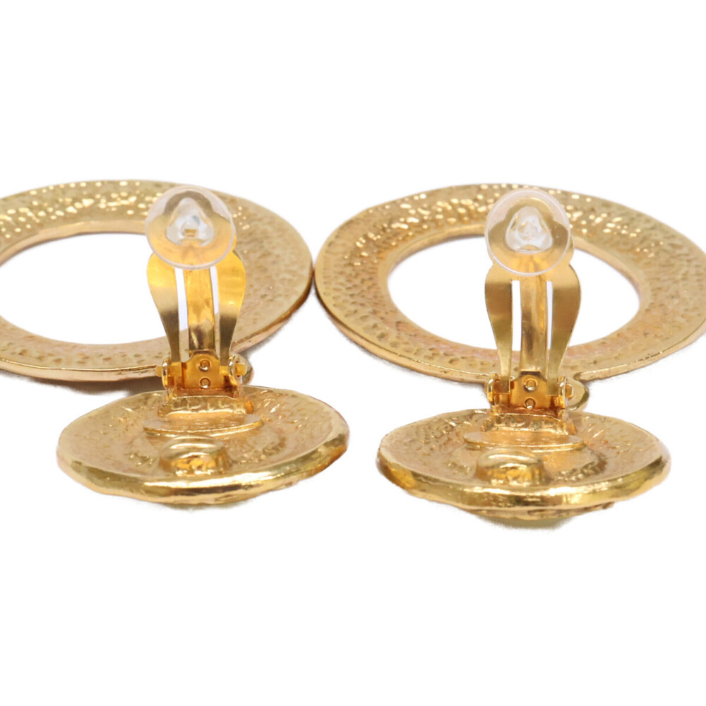 CHANEL Vintage 26, 1991, Castellane Era, Faux Pearl Circle Earrings, Gold, Wo... - Picture 7 of 9